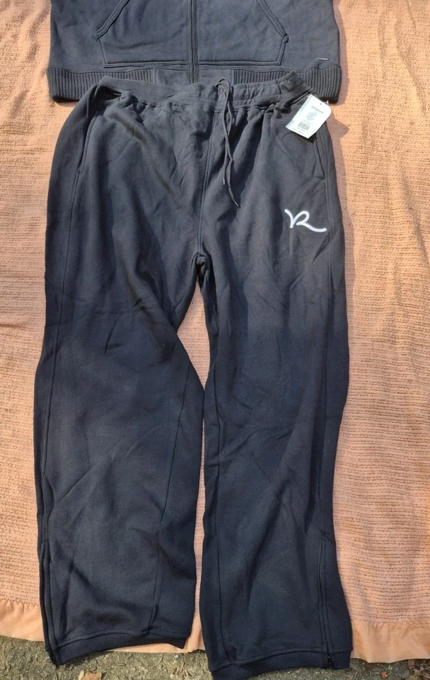 Terno de atletismo vintage Rocawear masculino 3XLT preto com zíper no tornozelo hip hop folgado Y2K - Imagem 2 de 4