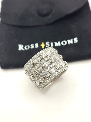 Ross Simons 7.40 ct Multi-Shaped CZ Multi-Row Eternity Band Sterling Silver sz 7