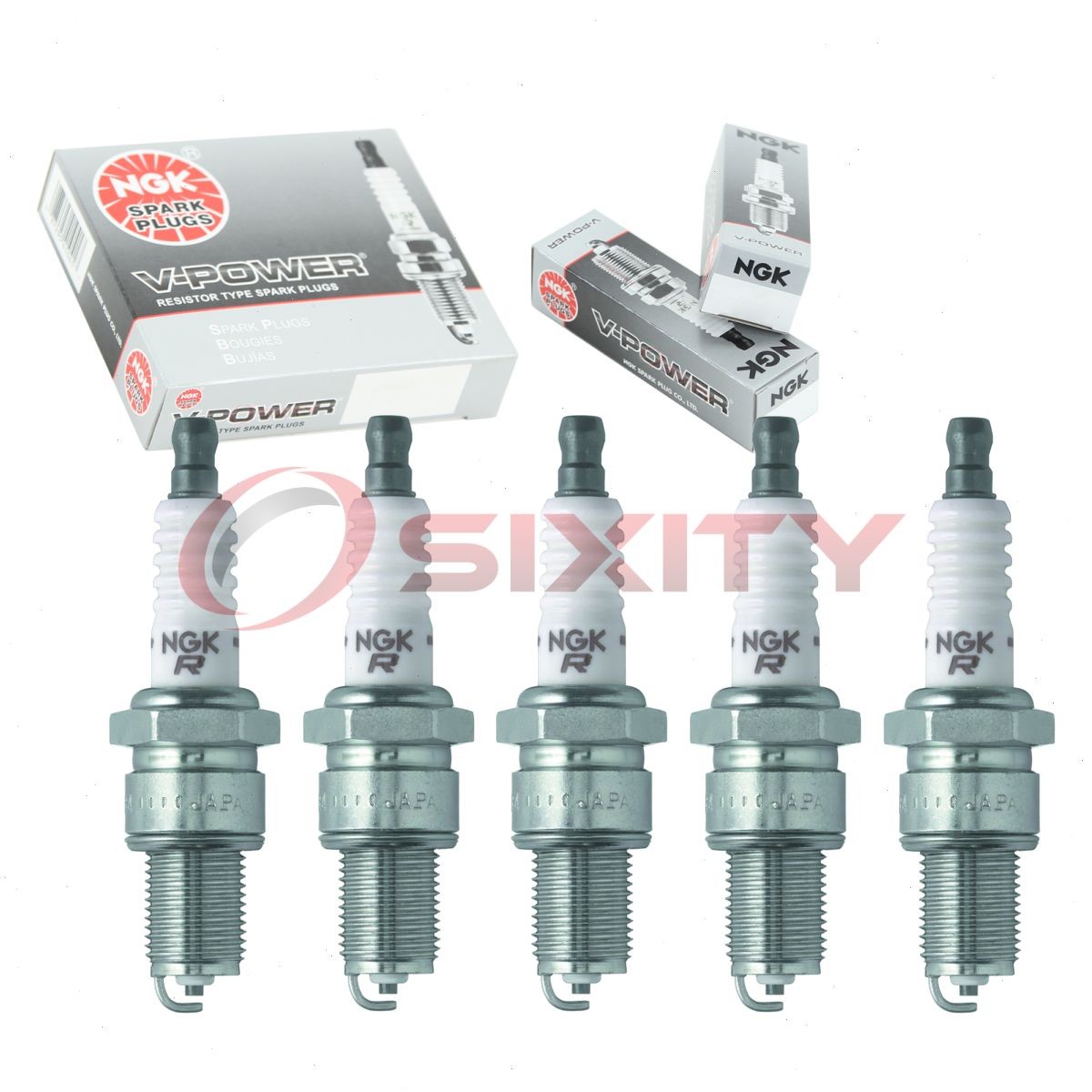 5 pcs NGK V-Power Spark Plugs for 1986 Audi 5000 Quattro 2.2L L5 - Engine df