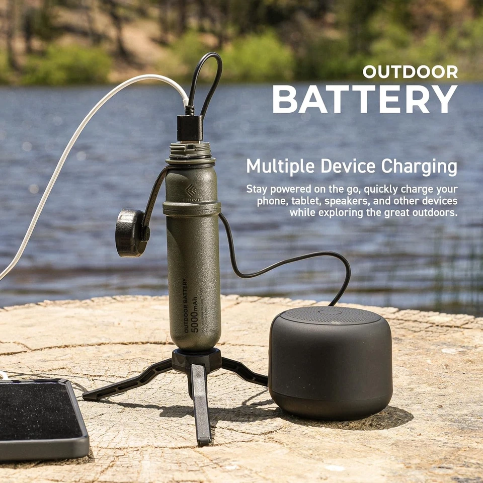 NESTOUT Rugged Portable Charger, 5000mAh Outdoor Battery 5000mAh, Gray Blue - Image 2 of 4