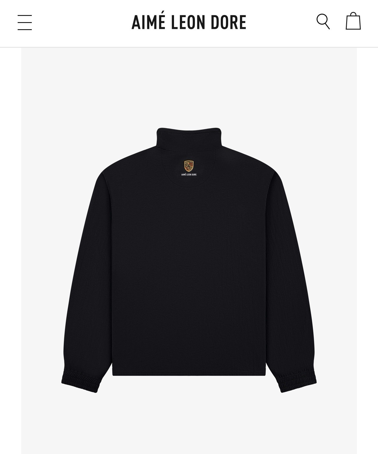 Aime Leon Dore ALD Porsche Nylon Track Jacket Jet Black Size XL image 3