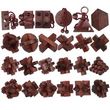 24 Pcs Brain Teaser Puzzles for Adults Teens - Wooden Puzzles 3D Puzzle Game ...