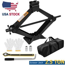 2.5ton Scissor Jack Handle Crank Wheel Lug Wrench Tool Kit Car Suv Garage Tire