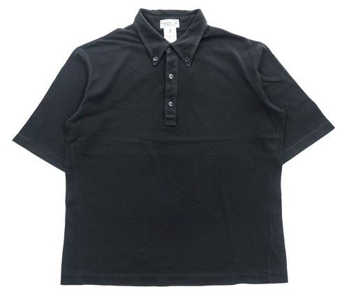 Agnès b., agnes b. homme Vintage 90s BD Polo Shirt Made in Japan Black 100% Cotton Sz2