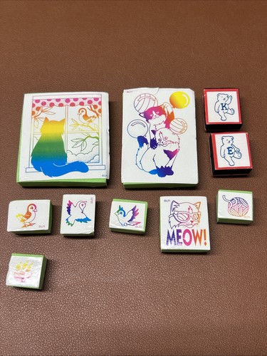 Vintage Lisa Frank Rubber Stamps Lot Of 8