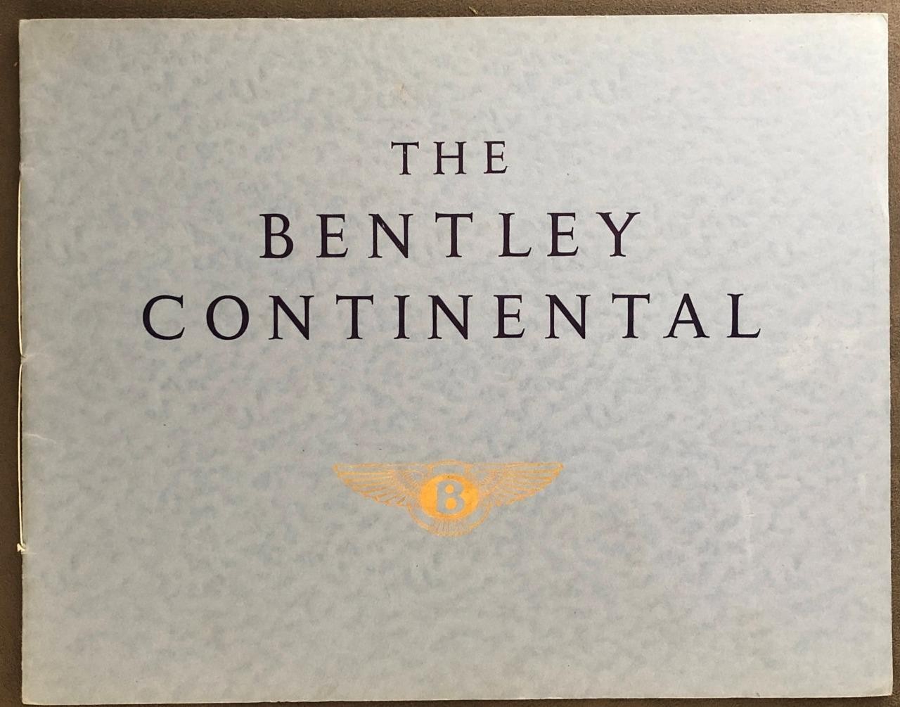 Bentley Motors Continental 1957 Automobile Motor Car Literature Sales Brochure