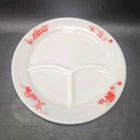 Vtg MCM Pyrex RED Circus Children's Divided Plate Tableware By Corning 791-3 USA