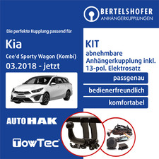 Für KIA Cee'd Sporty Wagon (Kombi) Typ CD 18- AHK abn +13pol sp. E-Satz NEU TOP