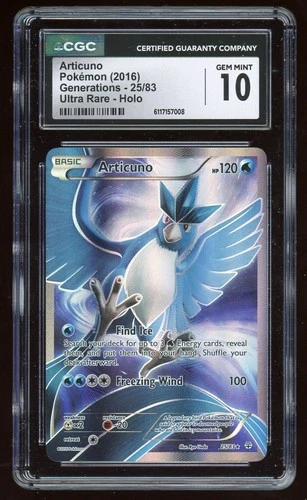2016 POKEMON ARTICUNO #25/83 GENERATIONS FULL ART CGC 10