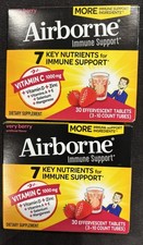 LOT OF 2 Airborne 1000mg Vitamin C with Zinc Effervescent Tablets Immune 30