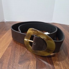 NWT Zara Dark Brown Leather Belt Size 34 Large