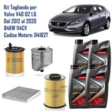 KIT TAGLIANDO VOLVO V40 D2 1.6 84KW 114CV 2012-2020 CODICE MOTORE D4162T