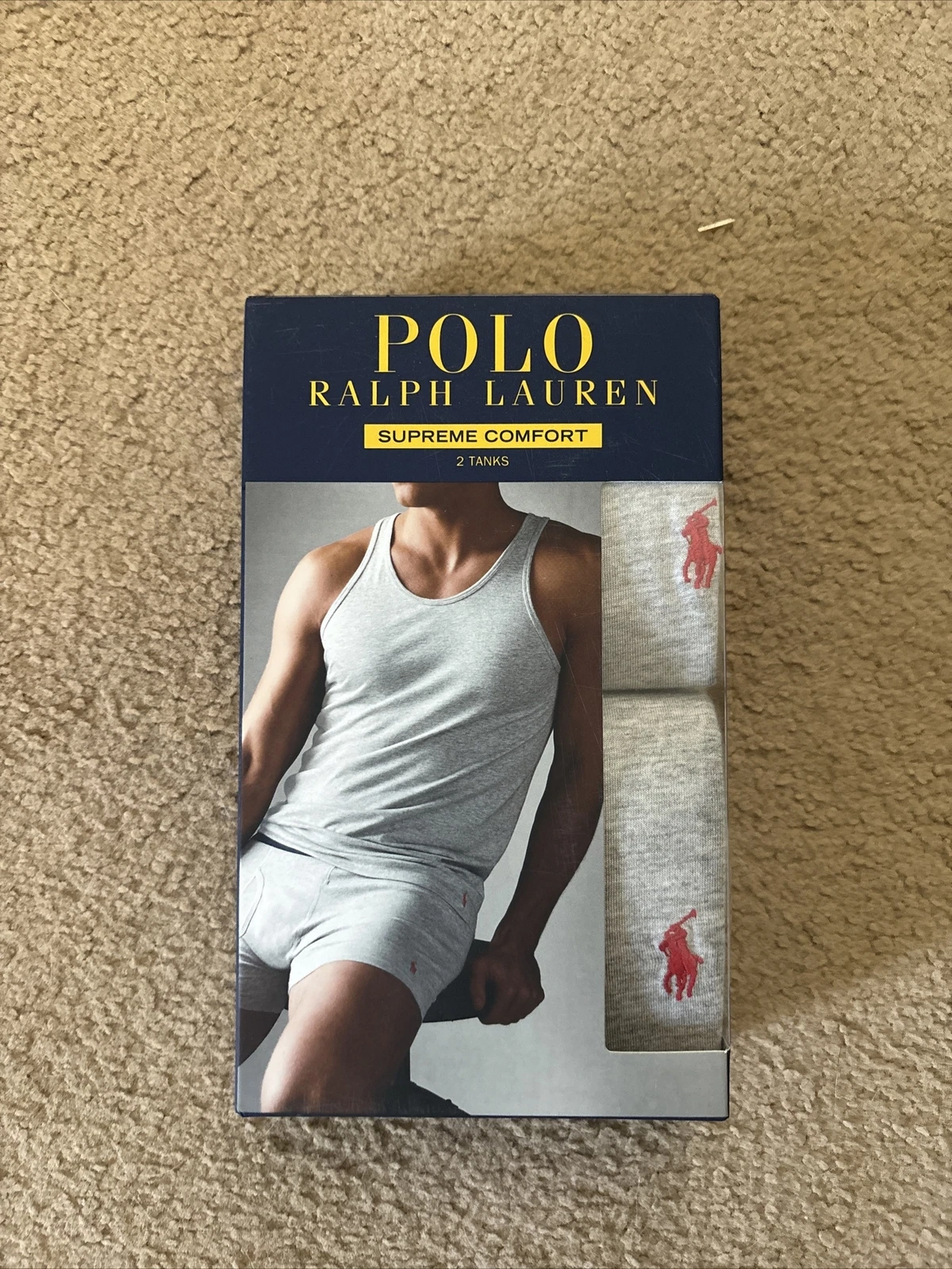 Polo homme Ralph Lauren SUPREME COMFORT (2) gris moyen réservoirs