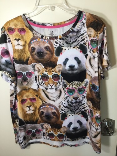 Secret Treasures Women’s Medium (8-10) Fun Animals Sleep Short Sleeve Shirt