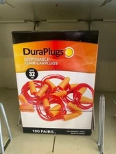 100 Pair Liberty DuraPlug Corded Disposable Foam Earplug with 32 dB NRR, Orange