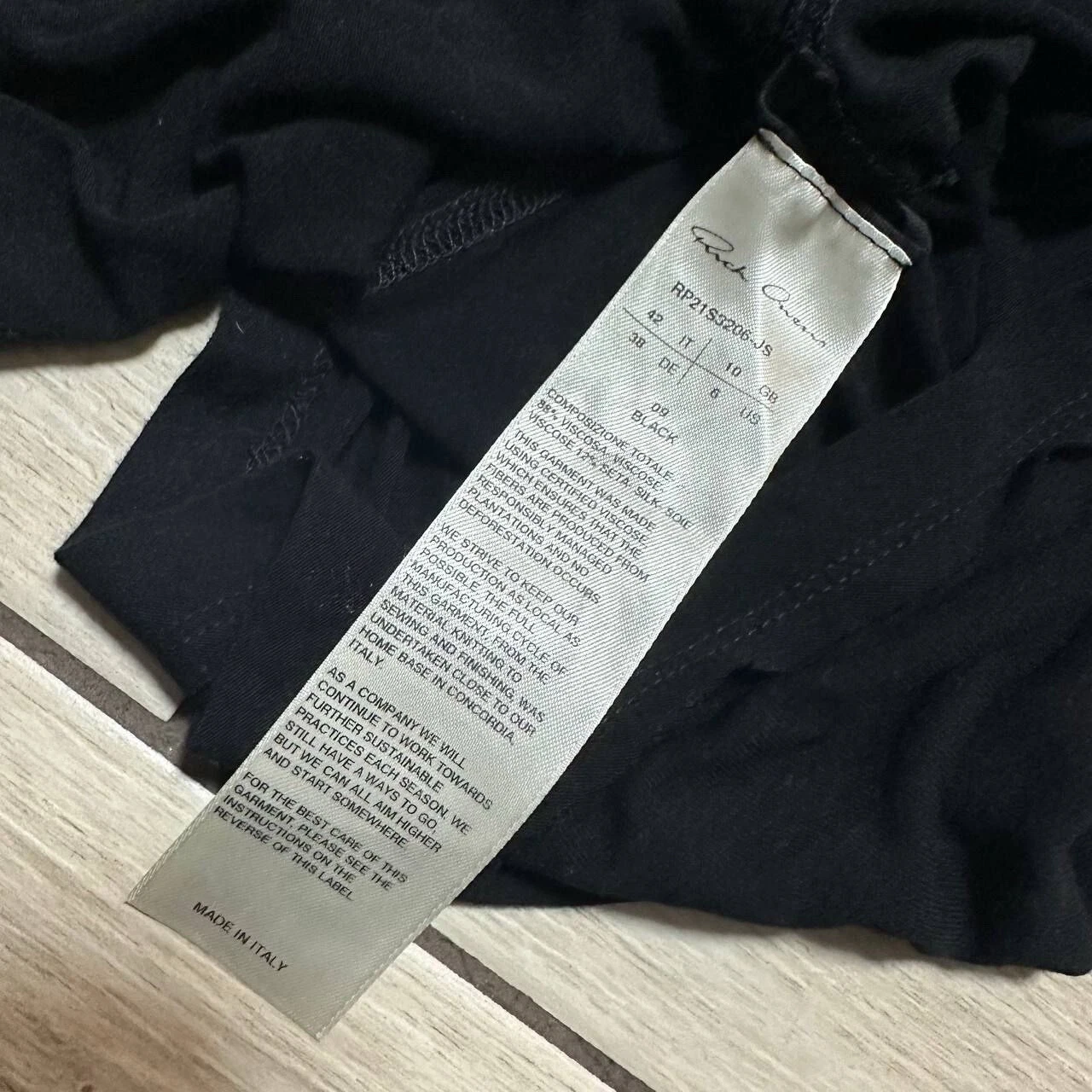 Abito Rick Owens Vintage Y2K Streetwear Donna Nero Lusso Taglia S