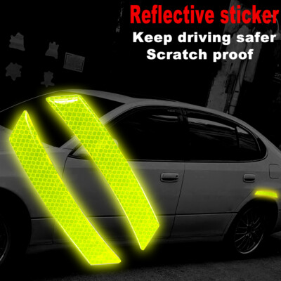 2pcs Green Car Side Body Reflective Graphics Green Decal Sticker DJC A