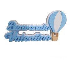 Mongolfiera di Benvenuto Personalizzata con Nome -Decorazione da Tavola da 50 cm