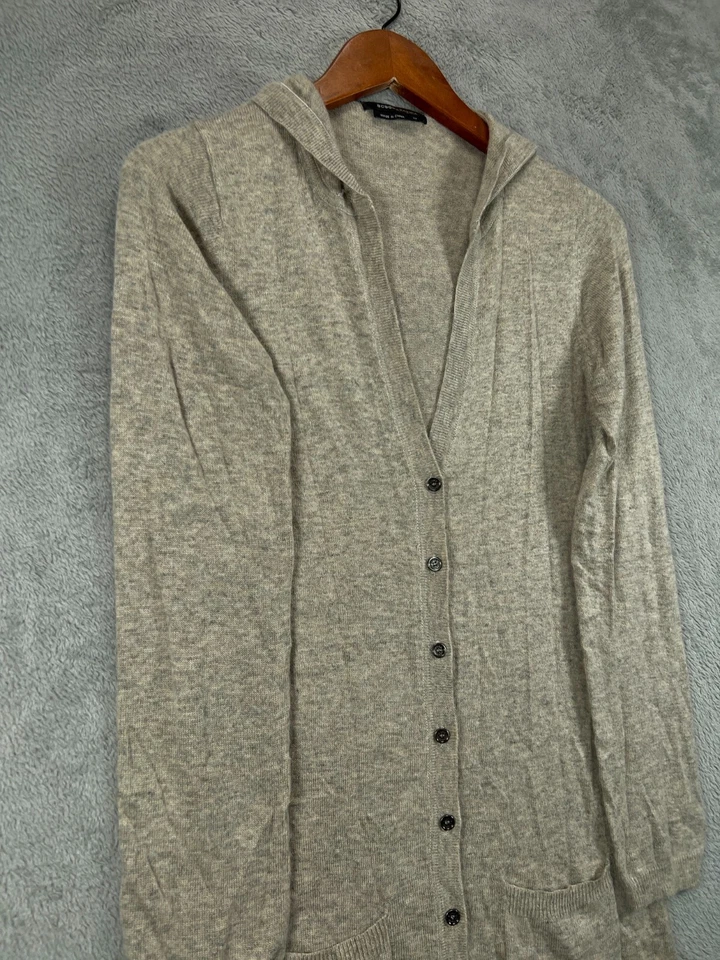 BCBG Maxazria Sudadera con Capucha Suéter Cárdigan Mujer Mediano Beige Manga Larga Foto 4 de 4