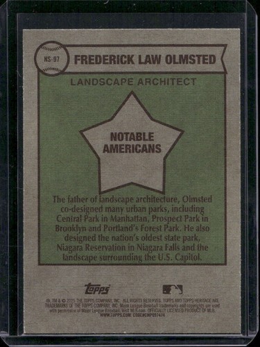 2025 Topps Heritage Notable Americans Inserts ~You Pick & Complete Your Set~ - 第 148/154 張圖片