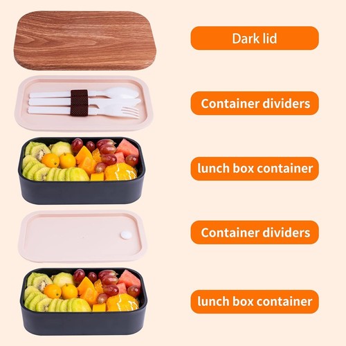 Bento Box Adult Lunch with Leakproof 54OZ Black - Picture 2 of 6
