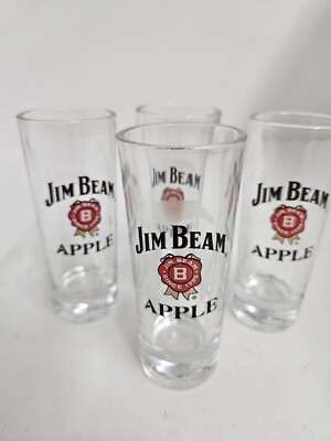 Set of 4 Jim Beam Apple Drinking Shot Glasses 