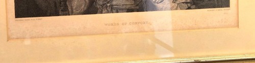 Antique Art Framed print "Words Of Comfort" Thomas Fared 1865 Victorian art B&W - Picture 4 of 10