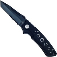 Ha Einhand- Taschenmesser Klappmesser Schwarz Beschichtet Tanto Griffbohrungen