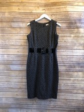 Calvin Klein Leopard Print Belted Sheath Dress Size 6