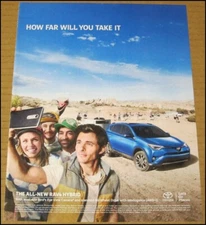 2016 Toyota RAV4 Hybrid Print Ad Car SUV Automobile Advertisement How Far Will U