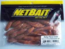 NETBAIT BABY PACA CRAW 3.75" / IN NATURAL CRAW SWIRL 9-PER PACK