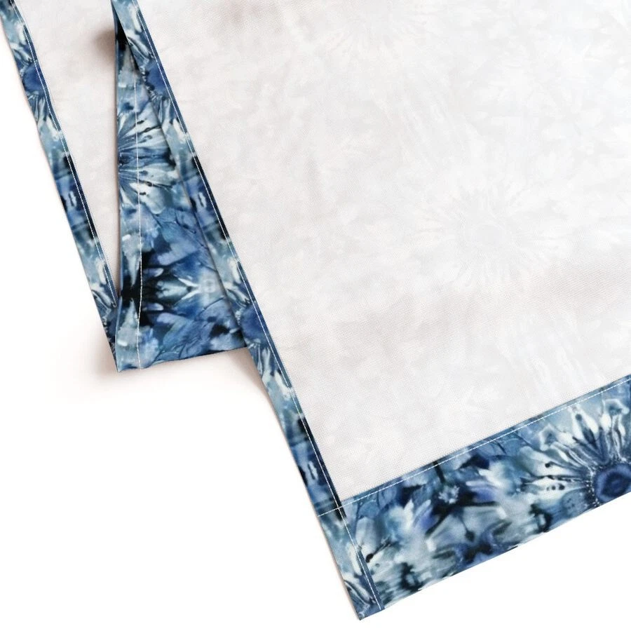 Circle Indigo Tie Dye Abstract Circles Retro Printed Custom Curtain Panel - Image 3 of 4