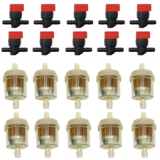 10 Lot Fuel Shut off Valve 698183 & 1/4" Line Gas Small Engine Paper Filter