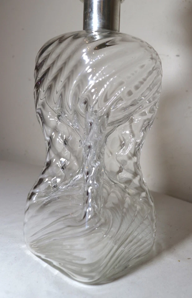 Antigua jarra de licor Latham & Morton vidrio soplado plata esterlina glug glug Foto 3 de 4