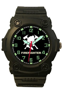 1  AQUAFORCE ANALOG QUARTZ WATCH 30M Water Resistant 24hr time #24Y(Firefighter)