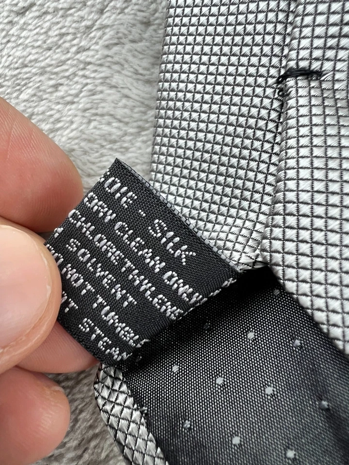 Corbata de colección GIANNI VERSACE gris estampada de lujo para hombre 100 % seda hecha en Italia Foto 4 de 4