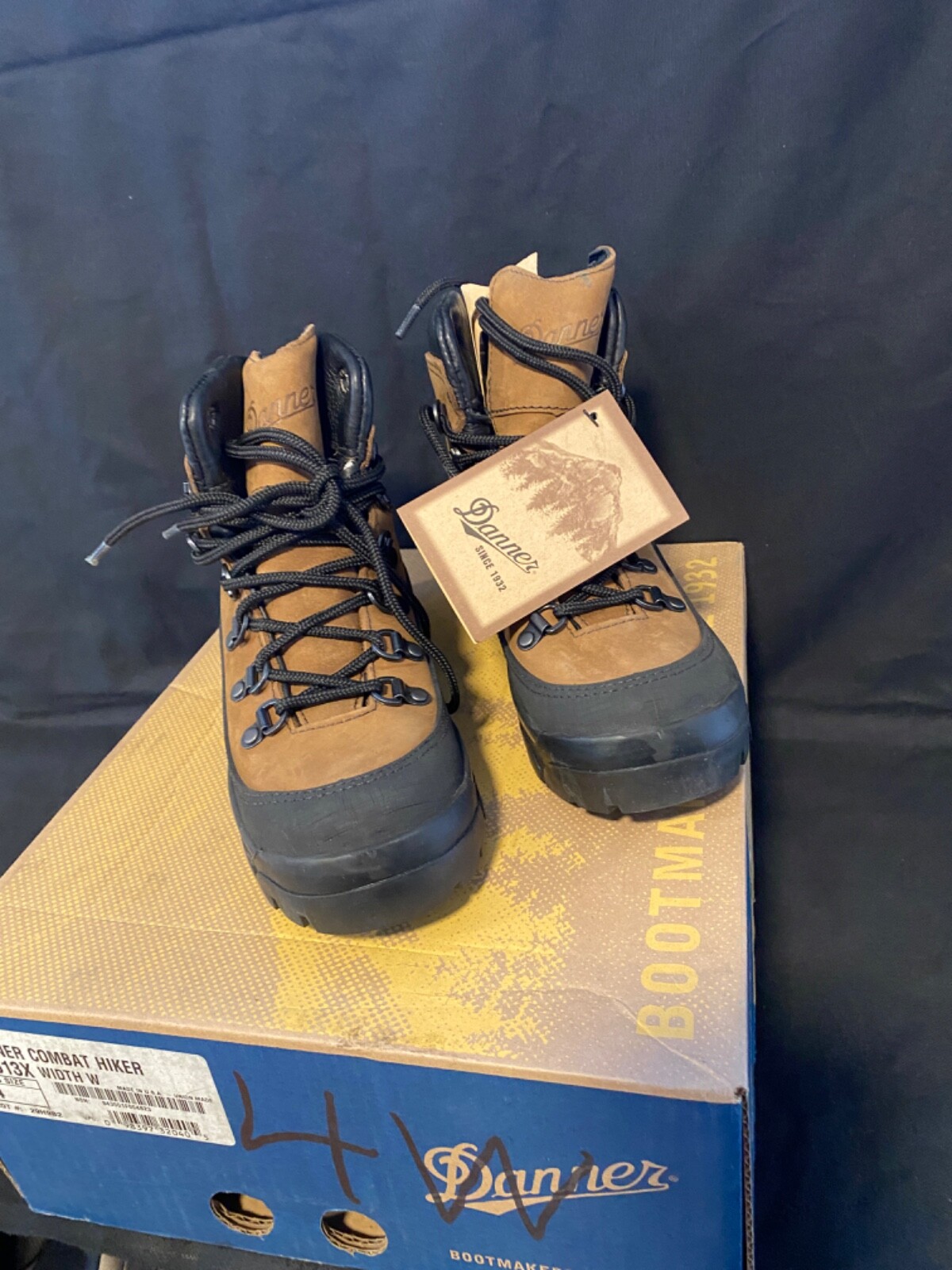 S Sz 4w Brown Leather Combat Hiker Crater Rim Vibram Sole Hi