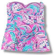 Lilly Pulitzer Jimmi Tankini Top Only Girl  s 6 Prosecco Pink Don  t Be Jelly