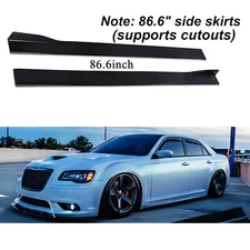 Fit 86.6''Side Skirt Splitter Extension Rocker Panel For Chrysler 300 SRT8