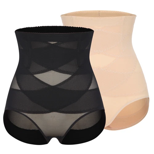 Frauen Bauch Kontrolle Hohe Taille Höschen Mesh Body Shaper Atmungsaktiv Unterwäsche - Bild 8 von 19
