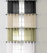 1PC STRAIGHT VALANCE TOPPER VOILE SHEER WINDOW/DOOR CURTAIN PANEL RUBY 55"X 18"L