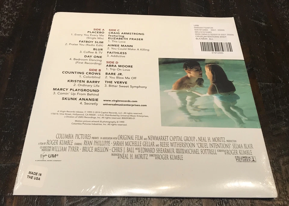 CRUEL INTENTIONS Soundtrack LP Pink Vinyl SEALED-The Verve Blur Counting Crows - Image 3 of 4