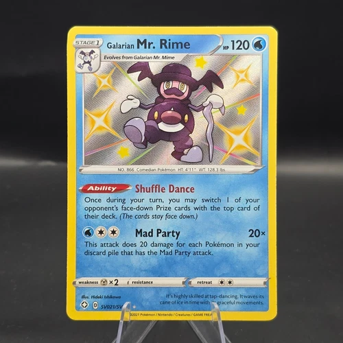 Galarian Mr. Rime SV021/SV122 Shiny Holo Rare Shining Fates Pokemon NM