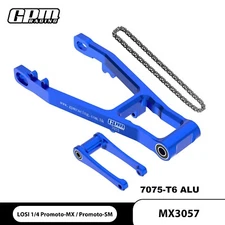 GPM CNC Alu 7075 Extend Swing Arm (+30mm) +Pull Rod+Chain For LOSI Promoto MX SM