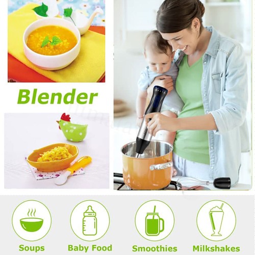 Hand Blender Electric 1000W Immersion Silent 4-in-1 Stick Mixer, Food Whisk NEW - Picture 4 of 12