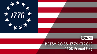 G128 3 Pack: Betsy Ross 1776 Flag 3x5Ft LiteWeave Pro Printed 150D