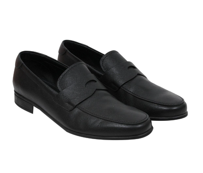 Prada Men Penny Loafers US 11.5 UK 10.5 Black Saffiano  display picture 1