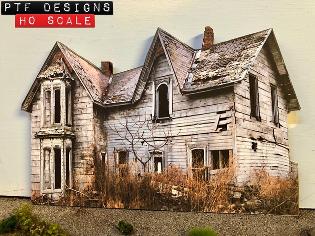 HO Scale Scratch Built HAUNTED / ABANDONED HOUSE 2” ☠️