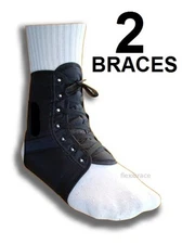 Ankle Brace Support Stabilizer Lace up ( ONE PAIR ) By FLEXIBRACE
