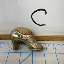Vintage Victorian High Heel Shoe Sewing Pincushion Souvenir Small